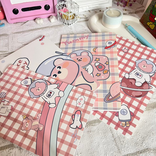 دفتر کیوت طرح خرس فضانورد ته دوخت