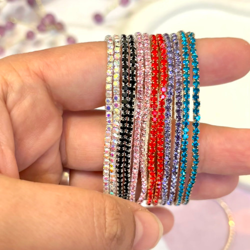 دستبند ریسه ای دور نگین