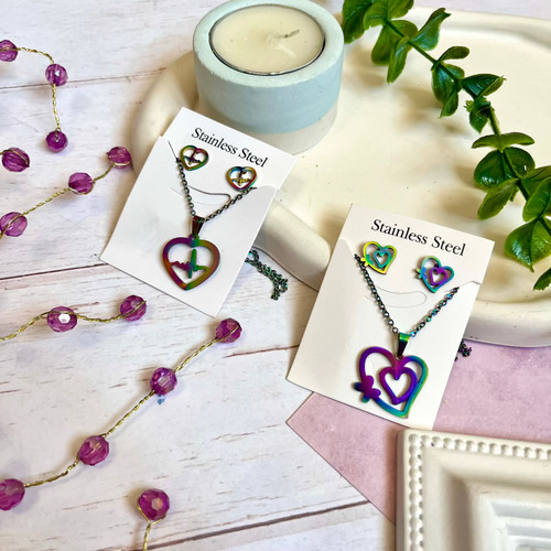 نیم ست هلوگرامی استیل رنگ ثابت