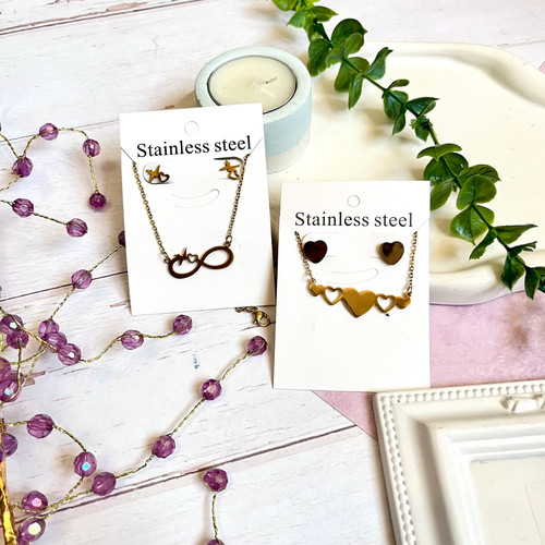 نیم ست استیل طلایی رنگ ثابت ضدحساسیت