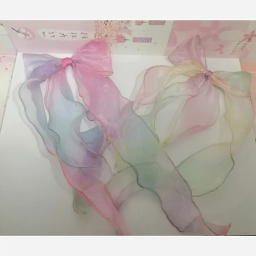 پاپیون گیره دار حریر پاستلی