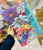 پوشه دکمه دار طرح گل بهاری آ۴
